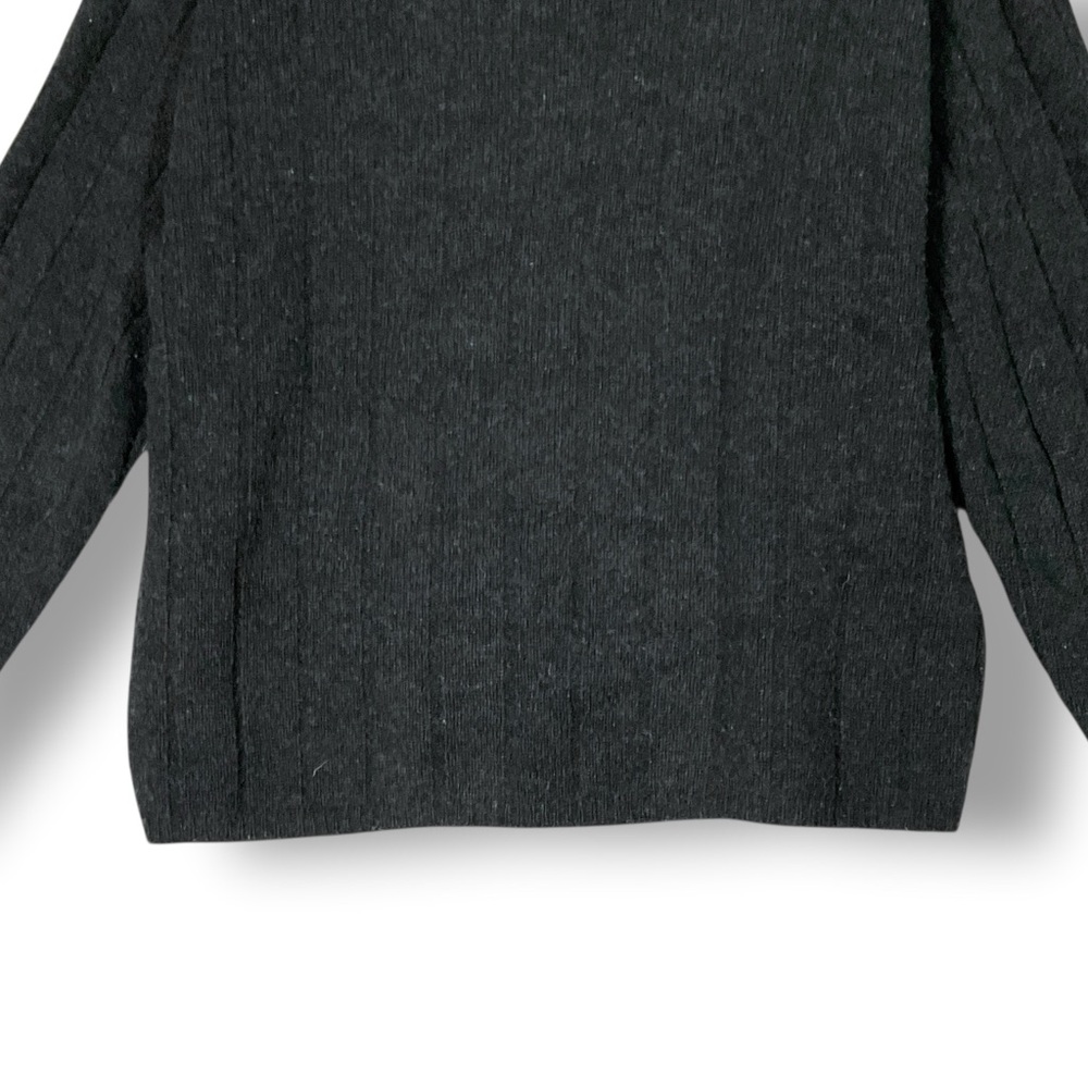 J. Crew Men’s Lambswool Sweater Sz XL Cable Knit V Neck Charcoal Gray - Picture 8 of 10